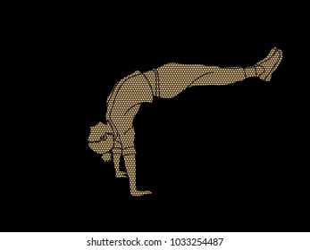 Street dance, B boys dance, Hip Hop Dancing action designed using geometric pattern graphic vector