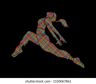 Street dance, B boys dance, Hip Hop Dancing action graphic vector