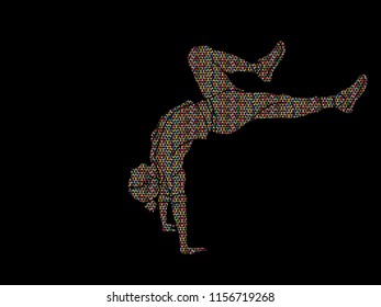 Street dance, B boys dance, Hip Hop Dancing action graphic vector