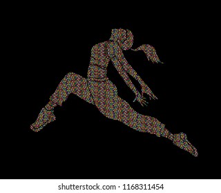 Street dance, B boys dance, Hip Hop Dancing Exercise Yoga action graphic vector