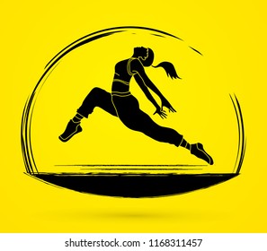 Street dance, B boys dance, Hip Hop Dancing Exercise Yoga action graphic vector