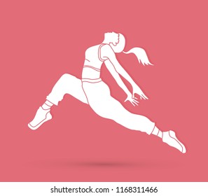 Street dance, B boys dance, Hip Hop Dancing Exercise Yoga action graphic vector