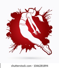 Street Dance, Dancer action designed on splatter blood background graphic vector