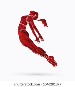 Street Dance, Dancer action designed using grunge brush graphic vector