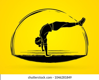 Street Dance, Dancer action graphic vector