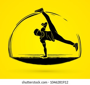 Street Dance, Dancer action graphic vector