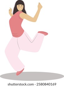 Street Dance Hip Hop Character on White Background. Flat Vector Illustration.