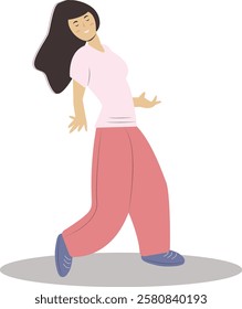 Street Dance Hip Hop Character on White Background. Flat Vector Illustration.