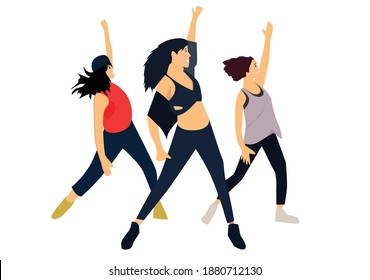 Street dance vector flat illustration