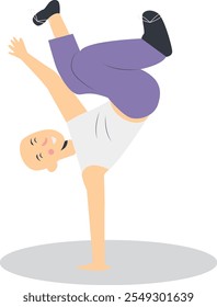 Street Dancer Character. Hip Hop Style Design. Isolated Vector Graphic on White Background