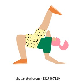 Street dancer. Flat vector illustration for animation.