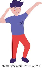 Street Dancer Illustration with Cute Cartoon Design. Isolated on White Background