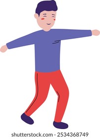 Street Dancer Illustration with Cute Cartoon Design. Isolated on White Background