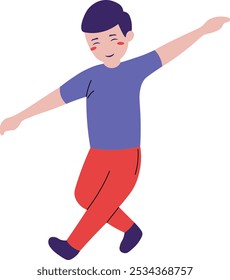 Street Dancer Illustration with Cute Cartoon Design. Isolated on White Background