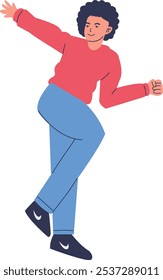 Street Dancer People Character in Minimalist Design. Vector Illustration
