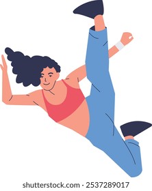 Street Dancer People Character in Minimalist Design. Vector Illustration