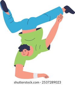Street Dancer People Character in Minimalist Design. Vector Illustration