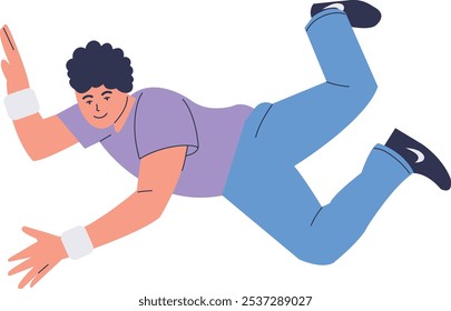 Street Dancer People Character in Minimalist Design. Vector Illustration