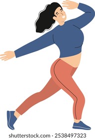 Street Dancer Pose Character in Flat Cartoon Shape. Vector Graphic Illustration