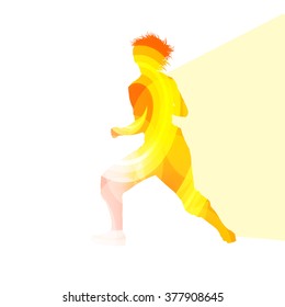 Street dancer young active and healthy people sport silhouette vector background illustration