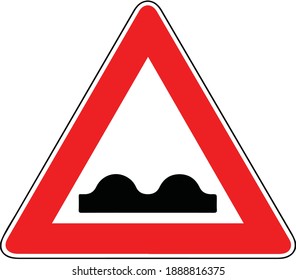 Street DANGER Sign. Road Information Symbol. Back or depression