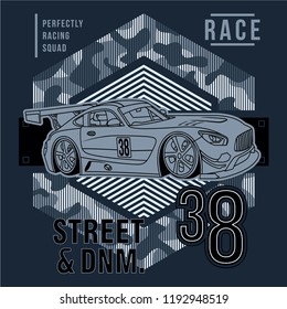 street denim division,car vector illustration