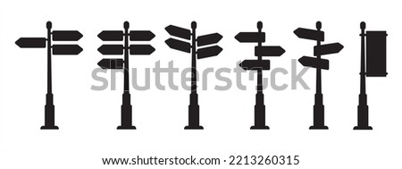 Street Direction Sign vector Illustration.high quality. fully editable. concept logo silhouette. black and white