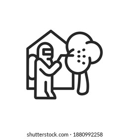 Street disinfection color line icon. Isolated vector element.