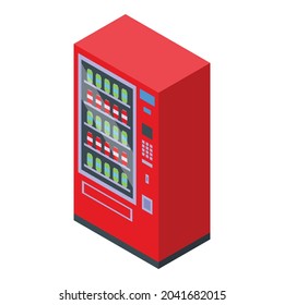 Street drink machine icon isometric vector. Water bottle. Coffee machinery