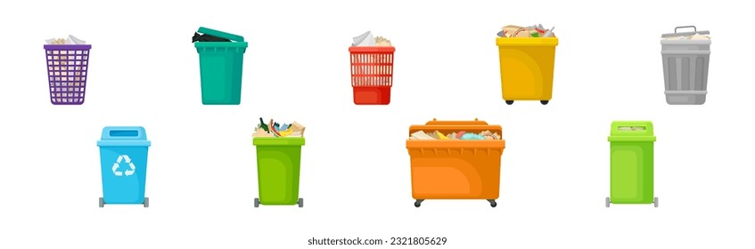 Contenedor de basura y depósito de basura para conjunto de vectores de basura
