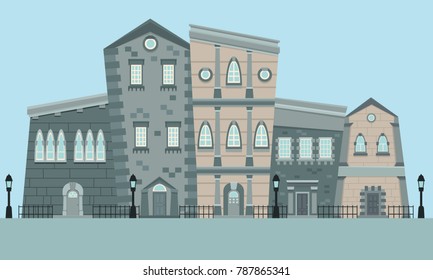 Street English Town. Flat design. Vector illustration