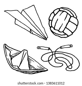 Street entertainment items leisure paper airplane jump rope paper boat