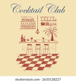 Street European Cafe, Hand-Drawn Illustration Sketch, Monochrome, Paris City Cafe Artwork. Paris street cafe illustration with typography, vintage t-shirt graphic print design, Retro vintage t-shirt