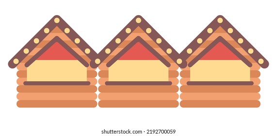 Street fair kiosks. Fast food concept. Festival market stall. Vector flat illustration 