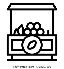 Street farm shop icon. Outline street farm shop vector icon for web design isolated on white background