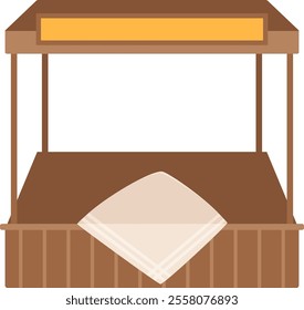 Street Farmer Shopping Stall Vector Illustration