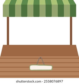 Street Farmer Shopping Stall Vector Illustration