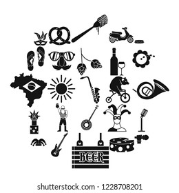 Street festival icons set. Simple set of 25 street festival vector icons for web isolated on white background