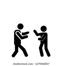 Street fight black vector concept icon. Street fight flat illustration, sign