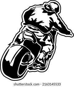 street fighter motorcycle in vector art style