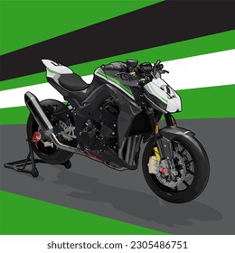 Street Fighter Superbike Big Bike Vector. This image suitable for race, bike, motorcycle, community and racing content.