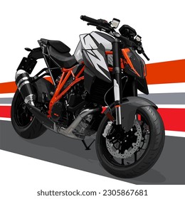 Street Fighter Superbike Vector. This Image suitable for bike, motorcyle, street bike, race, helmet, tour, ride, and community content. 