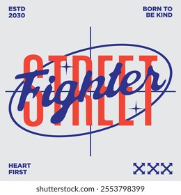 Street fighter wear concept typograhpy vector template