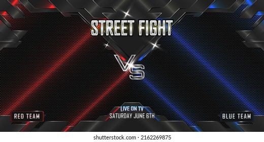street fighting boxing realistic 3d poster and versus background
