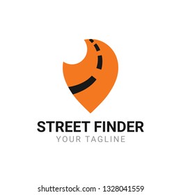 Street Finder App Logo Design Vector Template