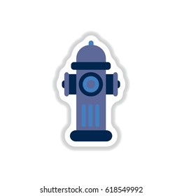 Street Fire Hydrant in paper sticker style