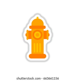 Street Fire Hydrant in paper sticker style