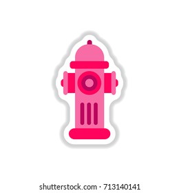 Street Fire Hydrant in paper sticker style