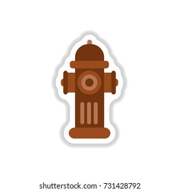 Street Fire Hydrant in paper sticker style