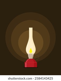 Street fire lamp isolated on white background flat vector illustration